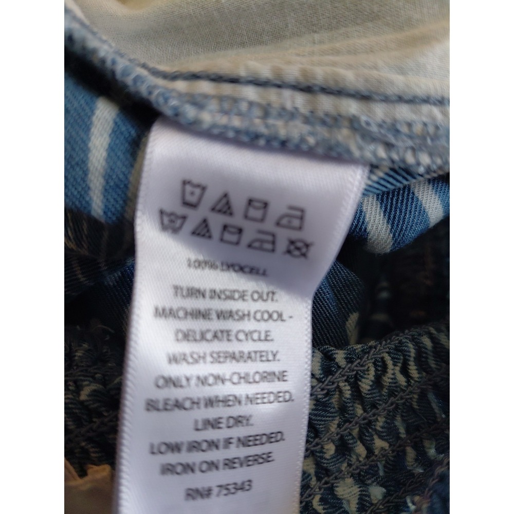 joie women paperbag Y2k Chambray & white Pattern pull-on floral lyocell shorts L - Picture 8 of 8